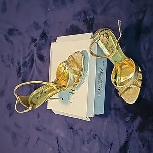 Gold embellished heels